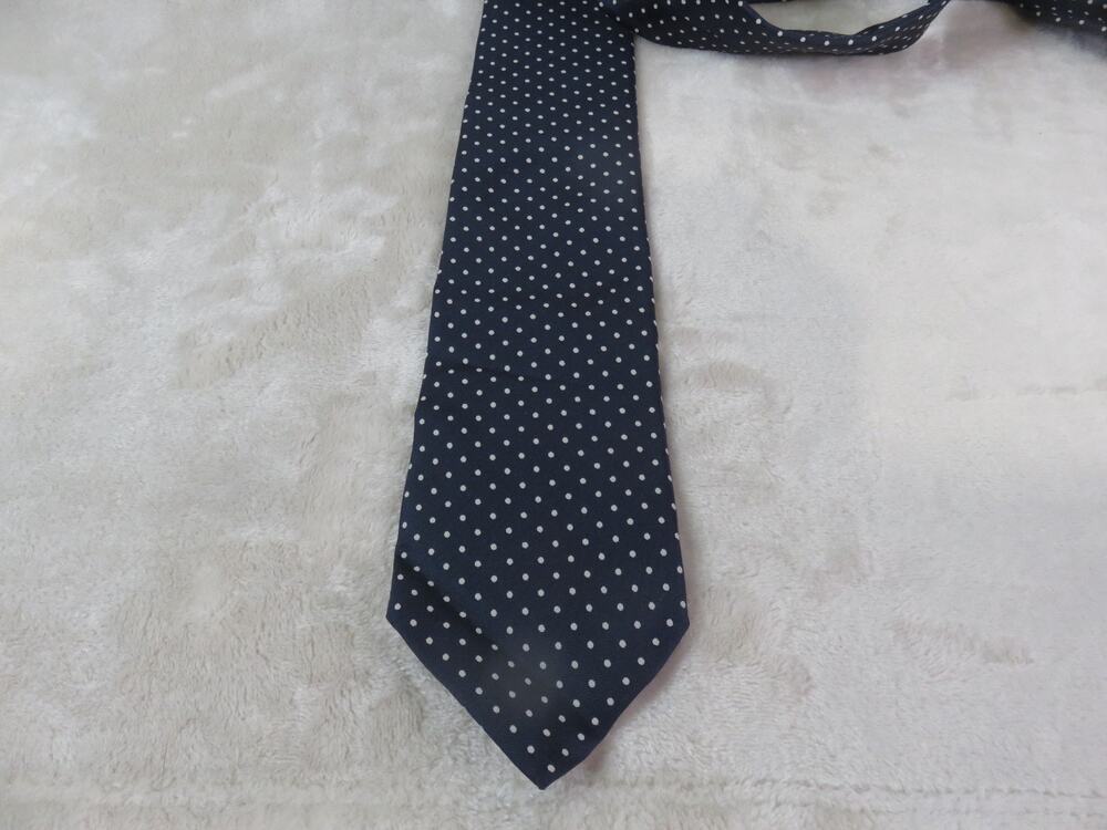 Vintage Tailor's Bench by Biltwell Tie All Silk Blue Polka Dot Designer 3&1/4x55